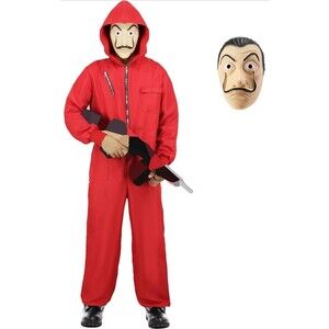 Cosplay Outfits Adult Unisex Men Women Coveralls with Mask Sz Large